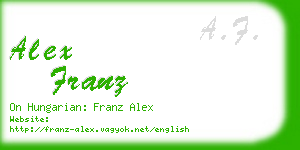 alex franz business card